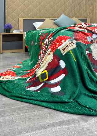 Плед-покрывало 200х230 см с рождественским принтом Разноцветный (87-324) Киев