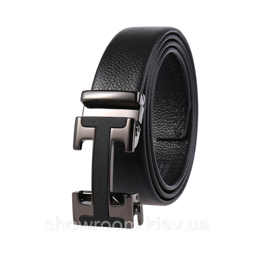 Чоловічий шкіряний ремінь з автоматичною пряжкою Leather Collection (7815) Київ - фото 1