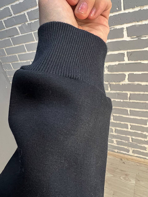 Худі жіноче Pepper&mint 23-01 OVER подовжений з капюшоном з кишенею утеплений фліс чорний, чорний, L Київ - фото 2