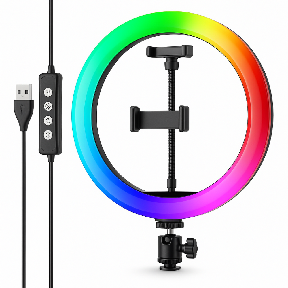 Кольцевая fill light RGB LED RING MJ26, Кольцевая светодиодная led лампа ring, Прожектор для блогеров UE-34 Львов - изображение 20