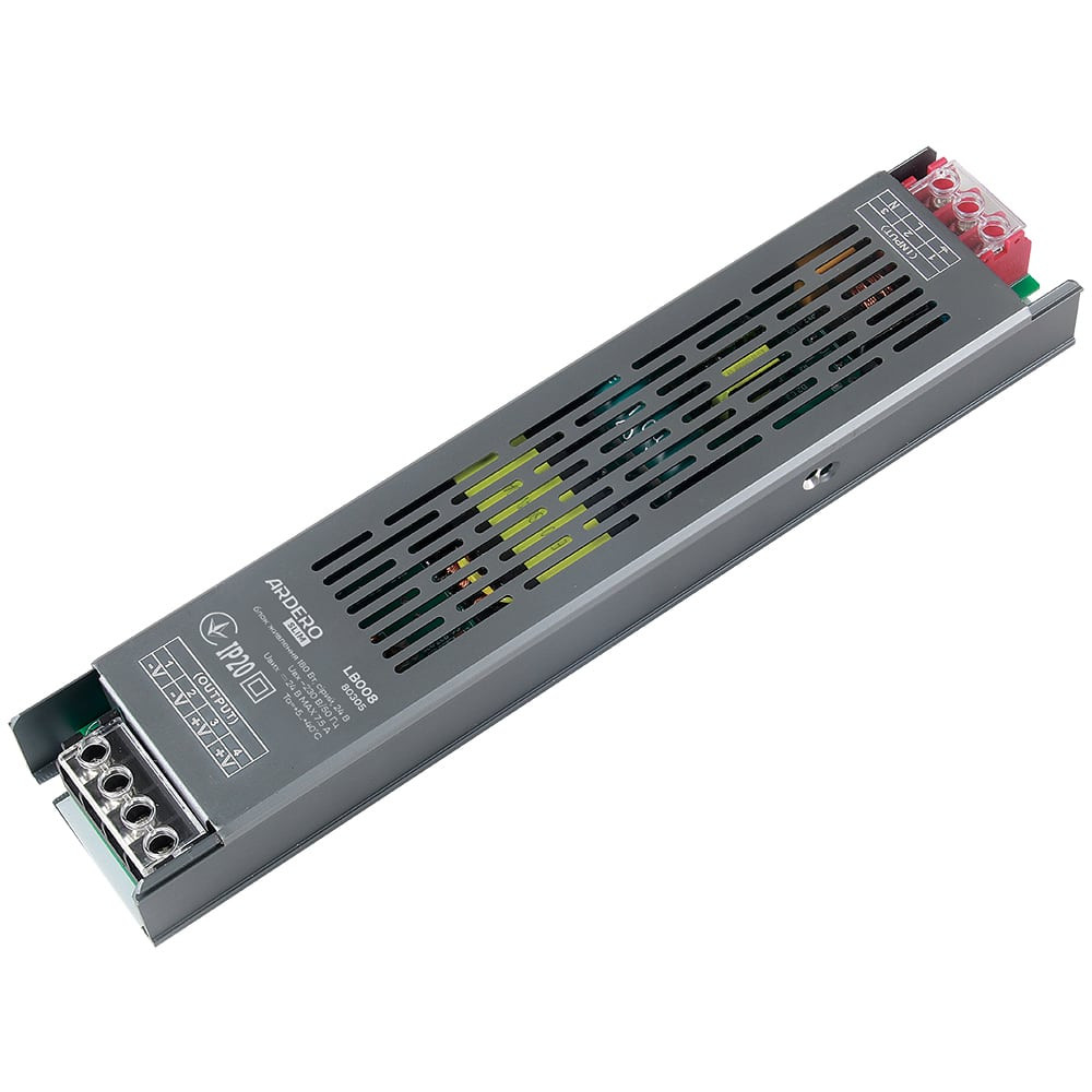 Блок живлення для LED стрічки Ardero LB008 24В 180Вт IP20 (80305) Харків - фото 2