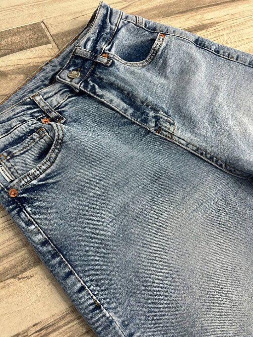 Джинси жіночі Mikaletta 3255 MOM RELAX comfort jeans висока посадка банани стрейчеві блакитні, блаки Одеса - фото 9