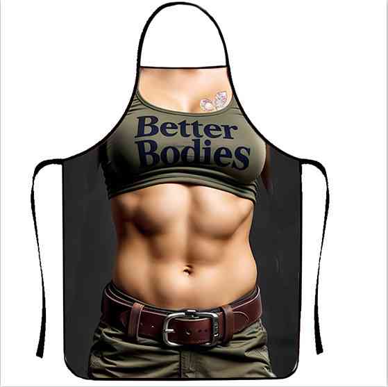 Фартук прикольный женский с принтом спортивного тела Better Bodies 80 на 60 см разноцветный Киев