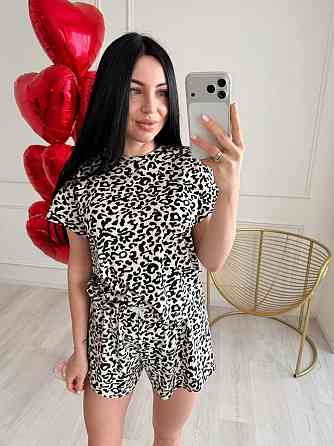 Женская стильная домашняя пижама с велюром Молочный 2 Одесса