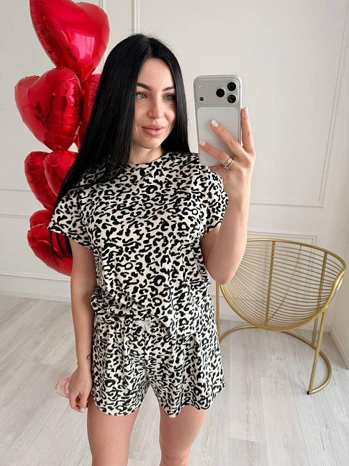 Женская стильная домашняя пижама с велюром Молочный 2 Одесса - изображение 6