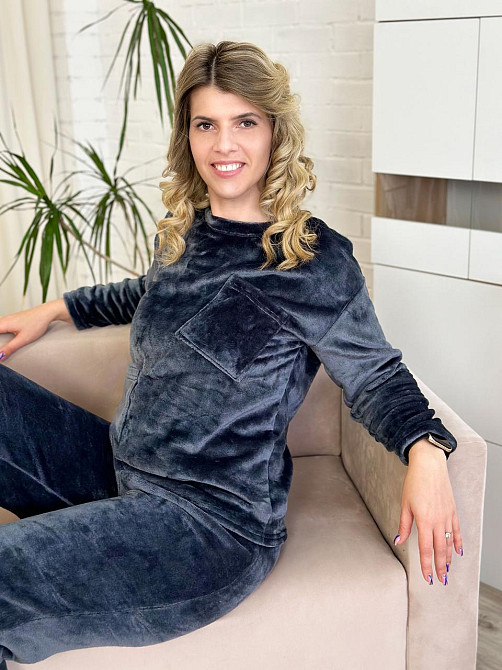 Махровий костюм з декоративними кишенями Luci 50-52, графіт Київ - фото 1