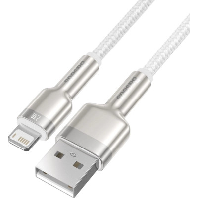 Дата кабель USB 2.0 AM to Lightning 1.0m Cafule Series Metal 2.4A White Baseus (CALJK-A02) Вінниця - фото 8