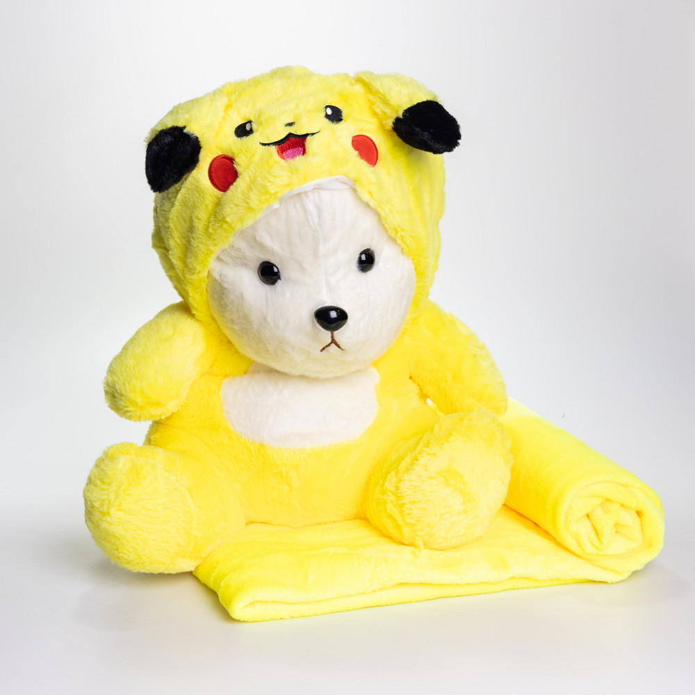 М'яка іграшка-плед Мишка Тедді в костюмі Пікачу Київ - фото 6