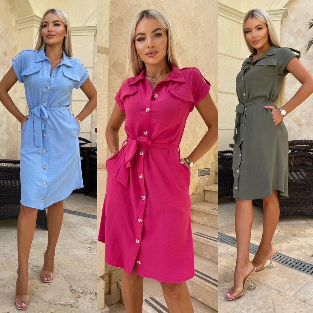 Женское летнее платье  рубашка креп жатка 42-52р Киев - изображение 1