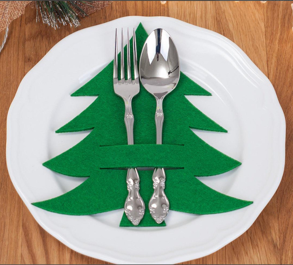 Прикраси на новорічний стіл Ялинки 4 штуки 20 на 17 см зелений Київ - фото 1