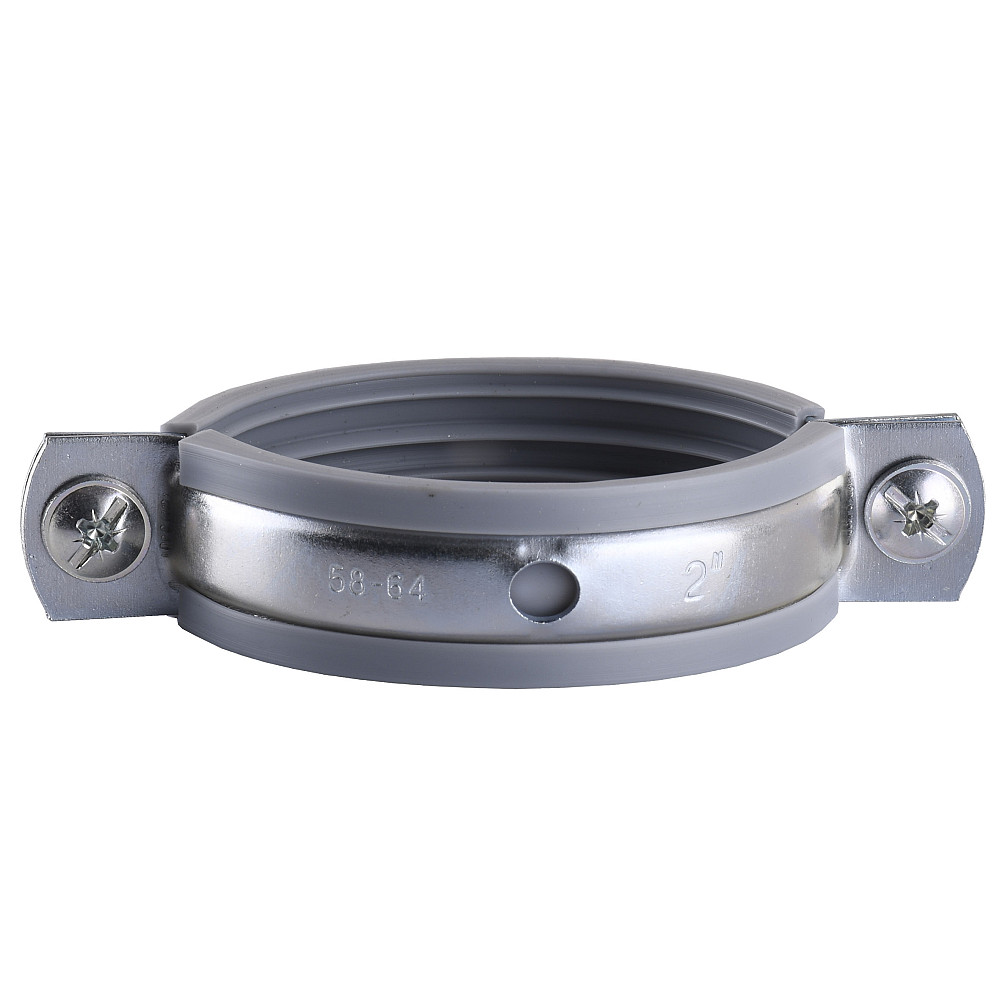 Хомут в зборi CR  2″ (59-65мм) з гвинтом-шурупом 8*100 та дюбелем в уп., сірий Тернопіль - фото 2