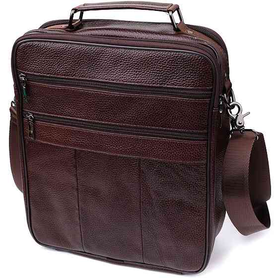 Мужская сумка с ручкой для переноса в руке из натуральной кожи Vintage 23024 Коричневый Киев