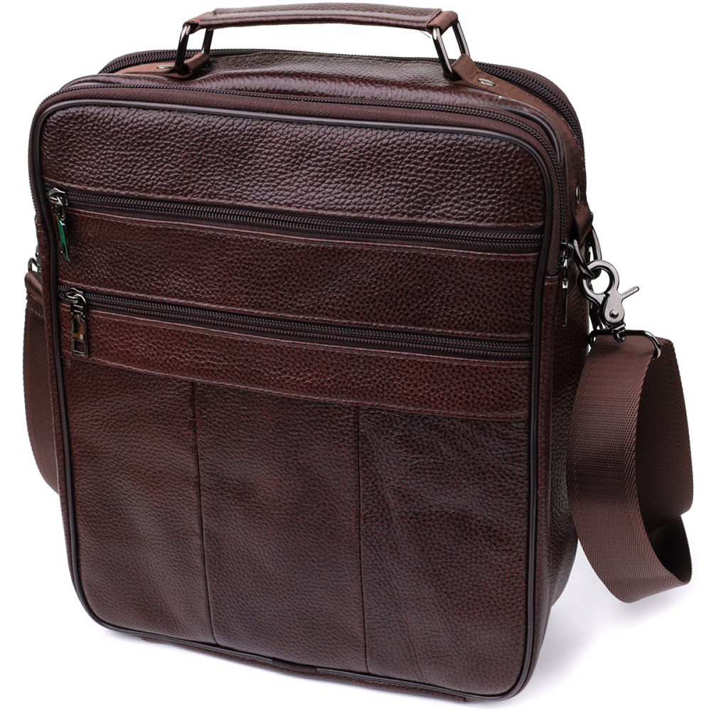 Мужская сумка с ручкой для переноса в руке из натуральной кожи Vintage 23024 Коричневый Киев - изображение 2