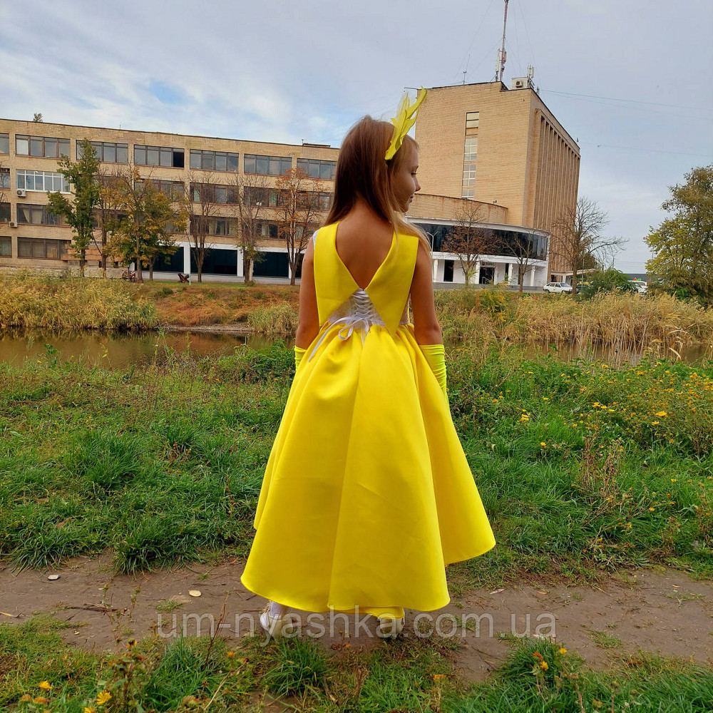 Жовте нарядне плаття на дівчинку костюм Сонечко, Курчатко, Качечка, Кульбаба Кривий Ріг - фото 5