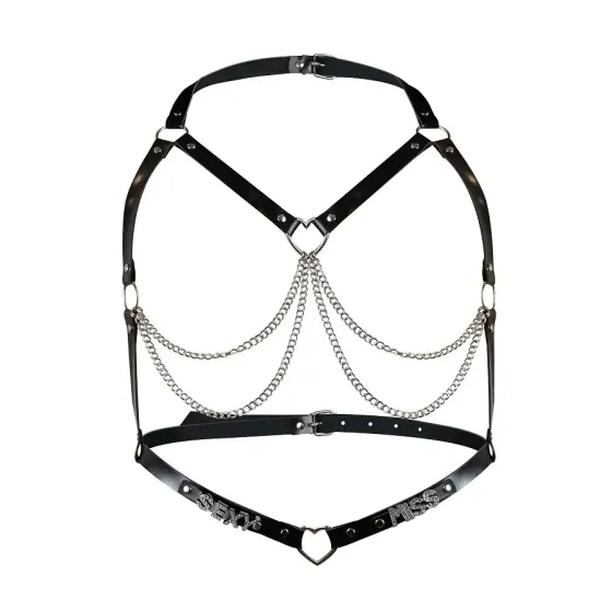 Жіноча портупея з натуральної шкіри Art of Sex - Miss Sexy, колір Чорний, розмір XS-M Львов