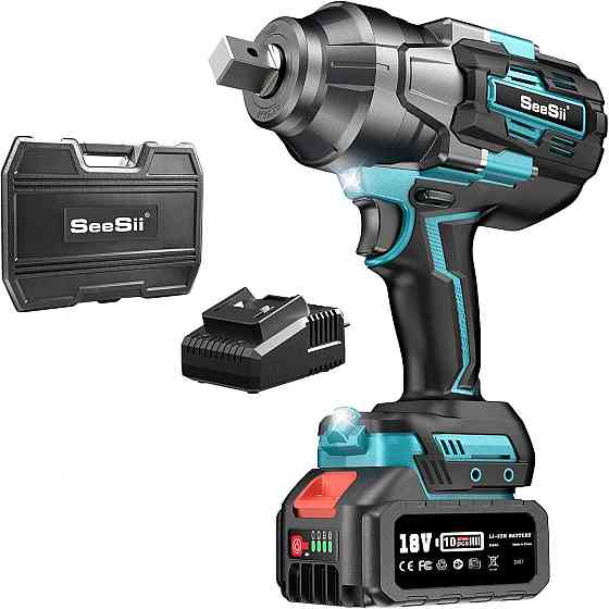 Акумуляторний ударний гайковерт SEESII WH1000 3/4" 1600 Нм 18В безщітковий електричний гайковерт для вантажівок Київ