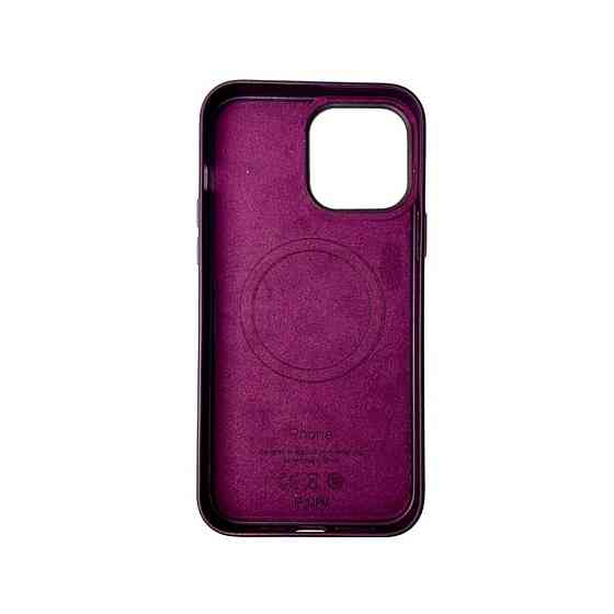 Чохол для смартфона Leather AAA Full Magsafe IC for iPhone 15 Pro Max Dark Cherry Киев