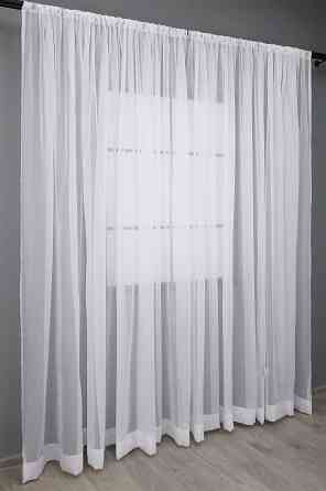 Тюль на трубу "Карман" VR-Textil н101 Шифон однотонний Білий 500х270 см (44-038) Київ