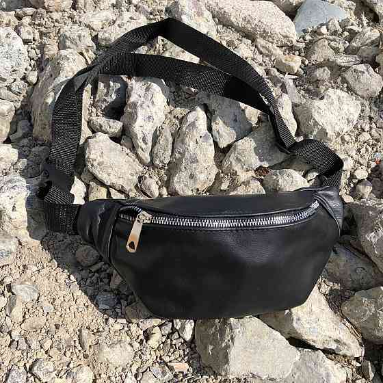 Сумка бананка черная, Бананка с отделениями, Бананка кожаная мужская Фирменная мужская сумка EV-81 Ивано-Франковск