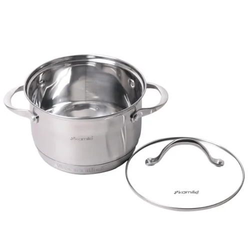 Каструля нержавіюча сталь 2,1л d16*10,5см з кришкою 7-шарове дно 4717S KAMILLE Житомир - изображение 4