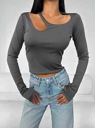 Жіночий стильний топ із вирізом мікродайвінг Графіт, 42/44 Одеса