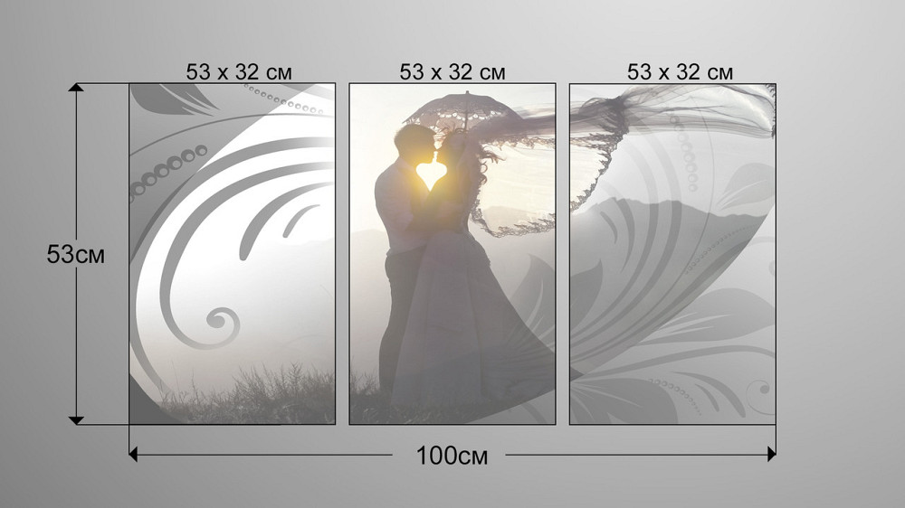 Модульна картина Абстракція Закохані Аrt-146_3А Київ - фото 3