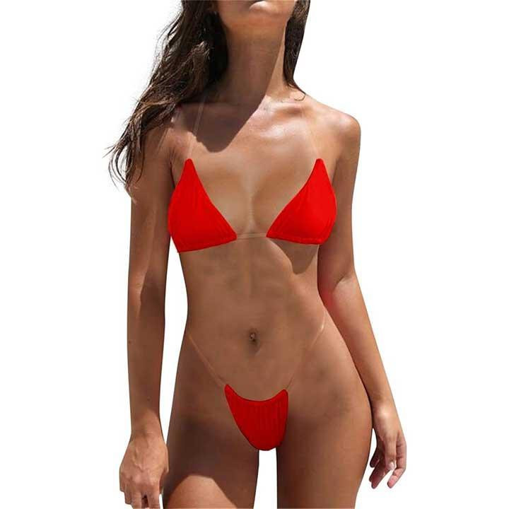 Сексуальний купальник бікіні на силіконових бретелях XS-S червоний Вінниця - фото 9