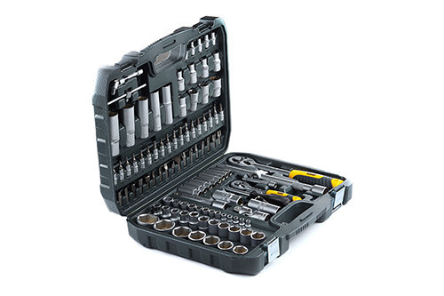 Набір торцевих насадок з тріскачкою CrV 1/4 та 1/2 (72 зубці), 108 шт Харків - фото 1