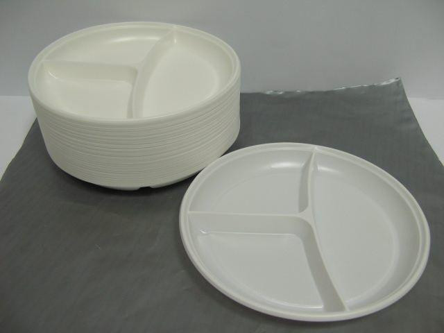 Тарілка одноразова пластикова з 3 поділками діаметр 205мм (100 шт) Харків - фото 2