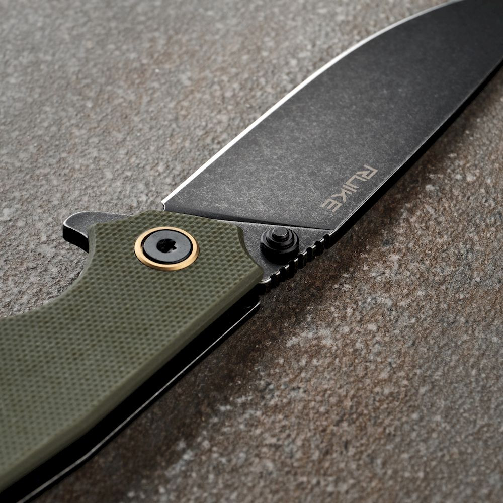 Ніж складаний туристичний Ruike P801-G, (8.6 см) 14C28N / G10 оливковий Киев - изображение 20