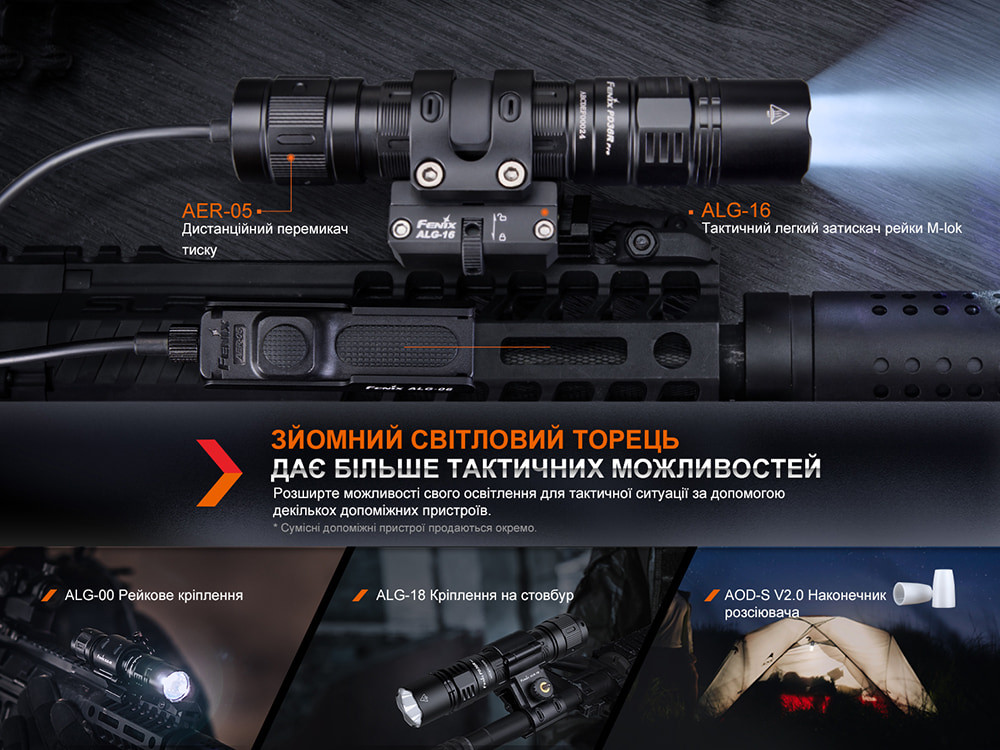 Ліхтар тактичний Fenix PD36R Pro RED Київ - фото 14