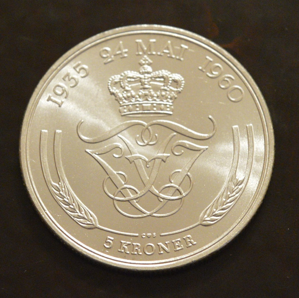 Дания 5 крон 1960 г (Серебро) 3 Полтава - изображение 1