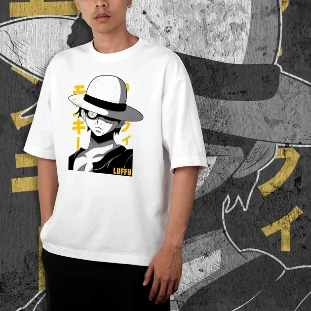 Футболка чоловіча з  принтом Ван Пис Luffy White Розмір 48 Anime0192 Дніпро - фото 4