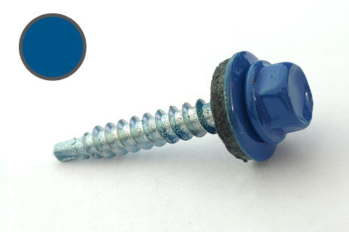 Саморез кровельный 4,8*35 DIN 7504K RAL 5005 по дереву (ящ. 1600шт) (цвет - сигнальный синий) APRO Ровно - изображение 1