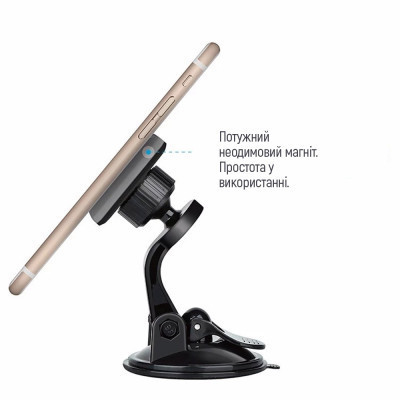 Универсальный автодержатель ColorWay Dashboard-1 (360 rotation) magnetic Gray (CW-CHM06-GR) Винница - изображение 5