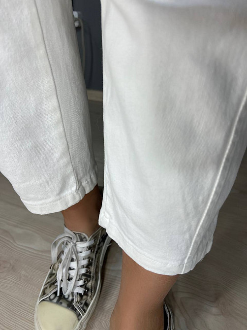 Джинси жіночі A-N 9962 MOM кюлоти укорочені резинка на таліі шнурок білі, білий, M, M, 76 см, 100 см Київ - фото 14