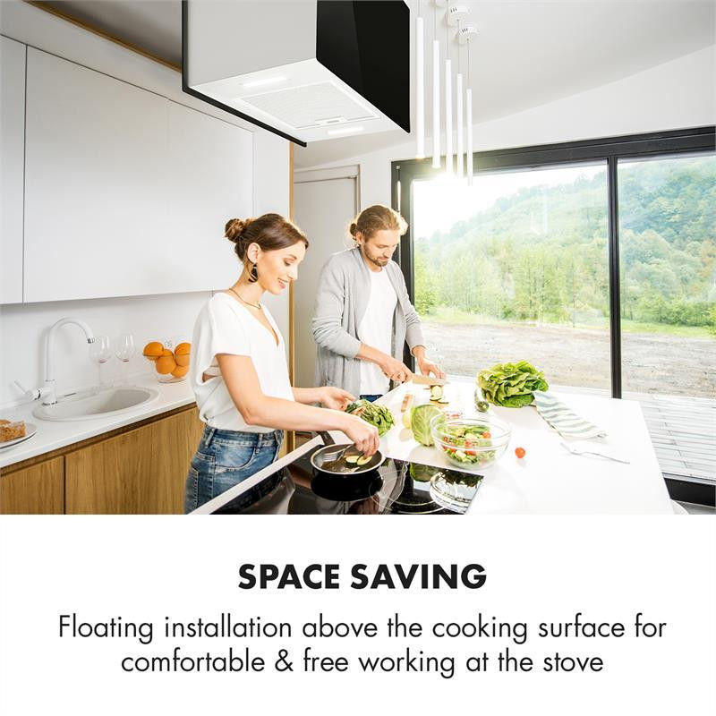 Люстра L острівна витяжка 60 см відпрацьоване повітря: 590 м3/год світлодіодне сенсорне скло чорний Рівне - фото 5