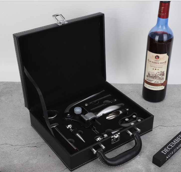 Винный набор из 10 !!! предметов, набор для вина в подарочном кейсе из экокожи Кременчуг - изображение 2