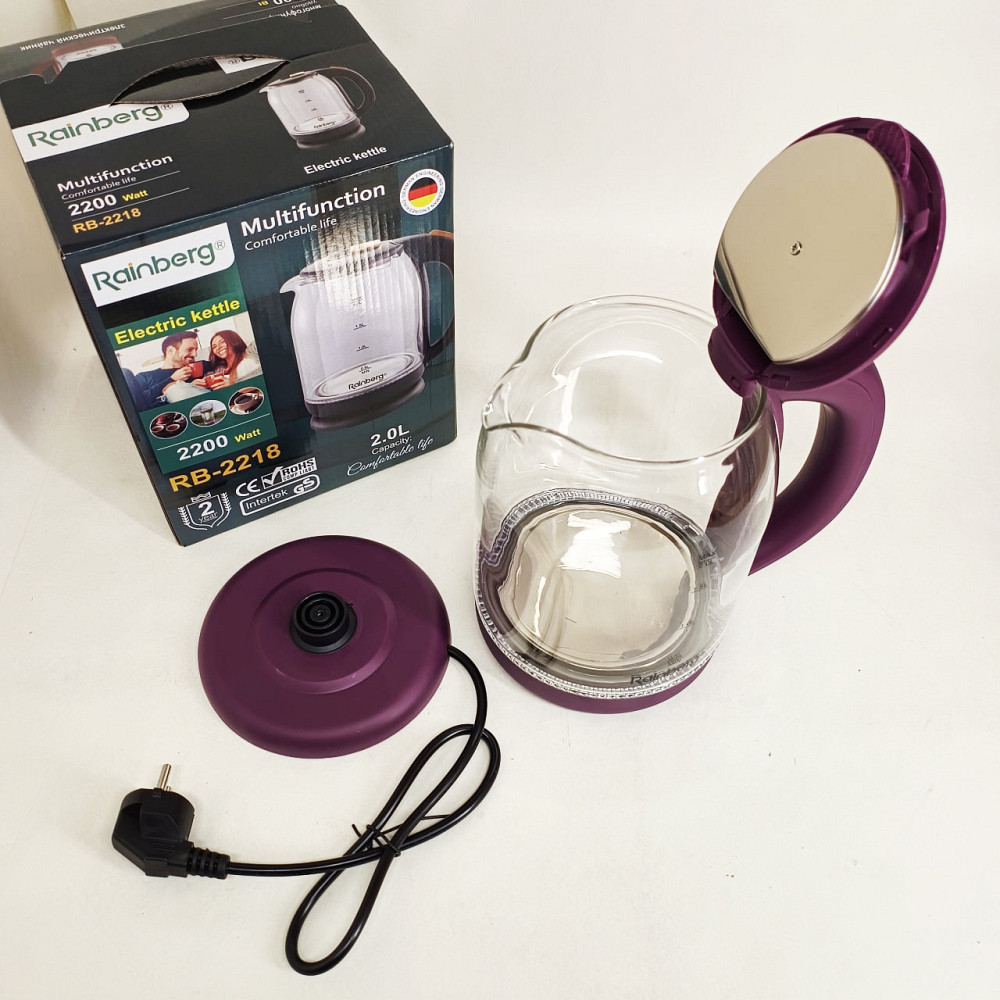 Электрочайник для дома красивый Rainberg RB-2218 3200Вт 2л, Чайник с индикацией и подсветкой SR-26 Львов - изображение 3