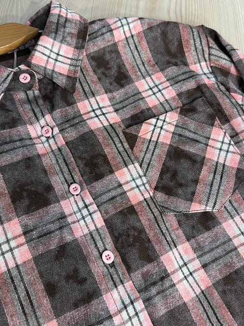 Сорочка жіноча YZY 7765 в клітинку оверсайз широка варена, коричневий, one size Київ - фото 9