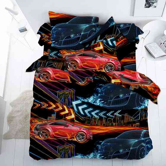 Ecotton Комплект наволочок Ecotton 40х60 см 2 шт Гонки на гоночних машинах чорний Коломия