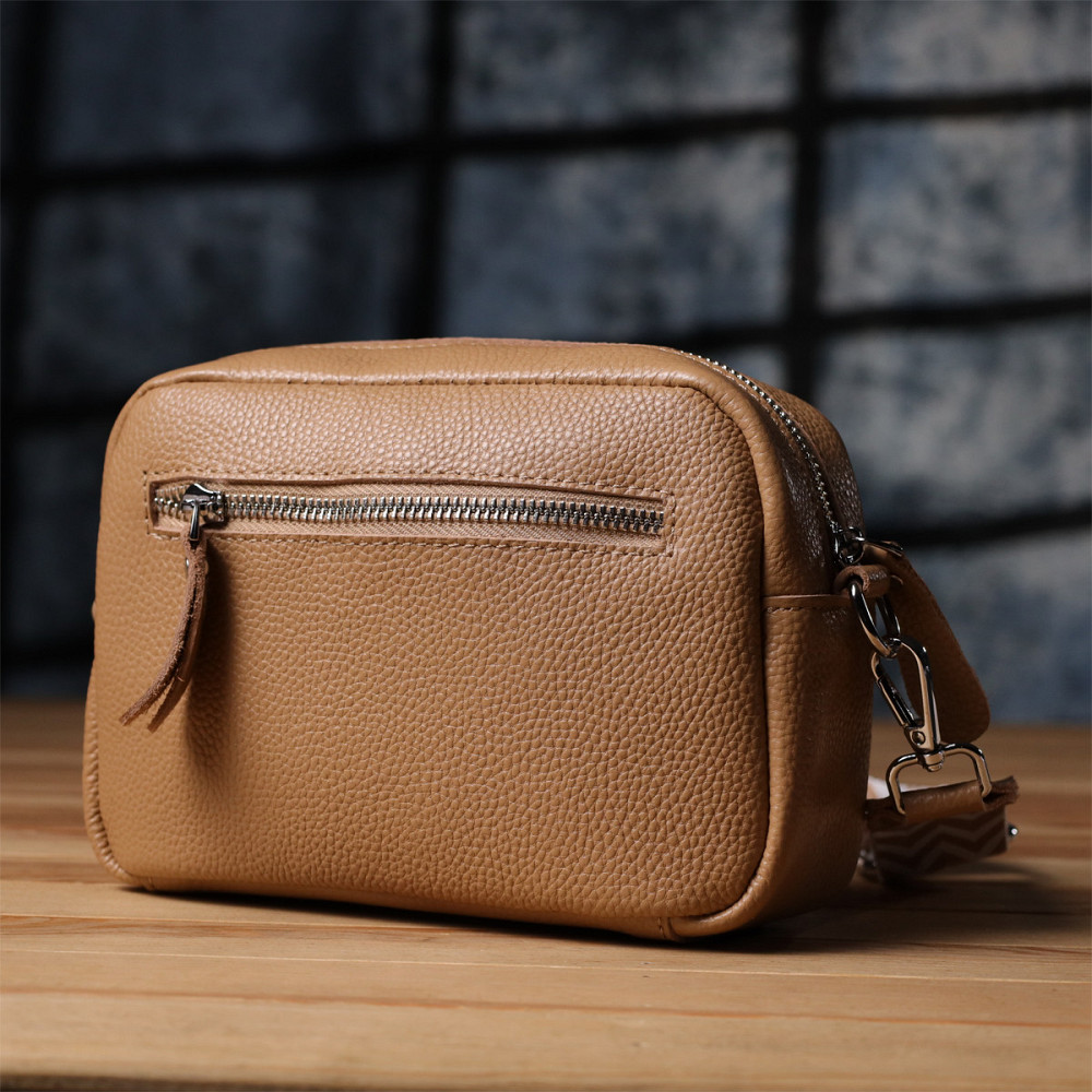 Жіноча сумка крос-боді з натуральної шкіри Vintage sale_15139 Бежевий Київ - фото 8