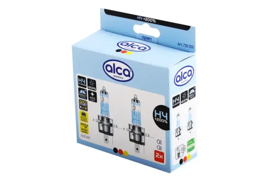 Лампа галогенная 12В  H4/P43t Alca 60/55 +200% (2 шт.) Винница