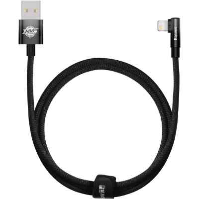 Дата кабель USB 2.0 AM to Lightning 1.0m 2.4A 90° corner black Baseus (CAVP000001) Винница
