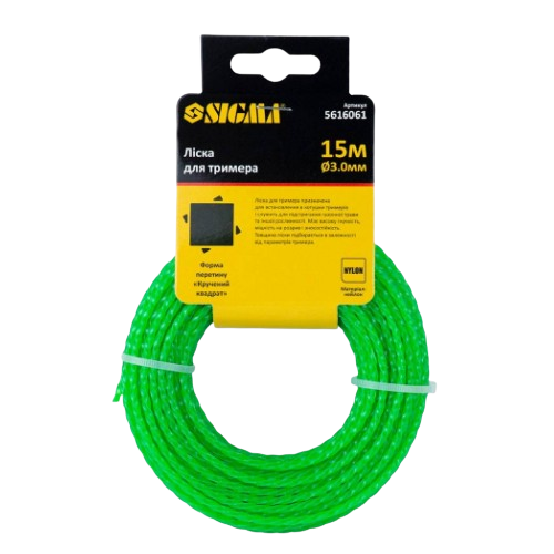 Ліска для тримера d3,0мм 15м зріз/кручений квадрат SIGMA Житомир - фото 3