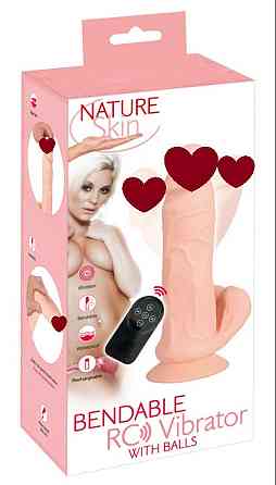 Реалістичний гнутий RC-вібратор із кульками — Bendable RC Vibrator with Balls Nature Skin Sex Aura Київ