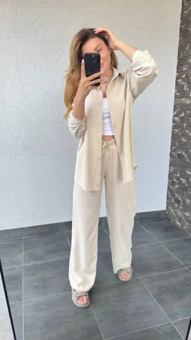 Стильный женский костюм изо льна - удобный комплект на теплое время года. Одесса - изображение 17