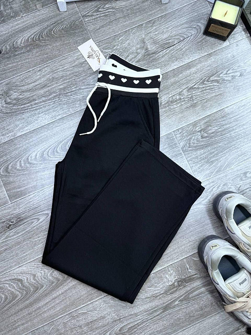 Жіночі повсякденні штани вільного крою з нашивкою на талії трикотаж Modal Одеса - фото 1