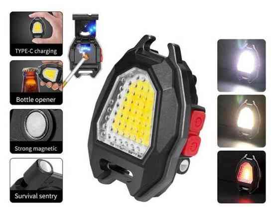 Ліхтар для кемпінгу RB441-COB, білий, жовтий, червоний, type-c, індикатор, магніт, запальничка Дніпро