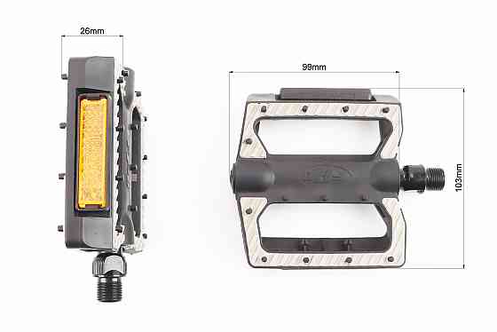 Педалі CITY 9/16" (107x103x25mm) пластикові, чорно-сірі NW-420 Київ